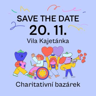 SAVE THE DATE! 20. 11. | Vila Kajetánka Srdečně vás zveme na charitativní bazárek Nadačního fondu Radovan 💛 Přijďte si...